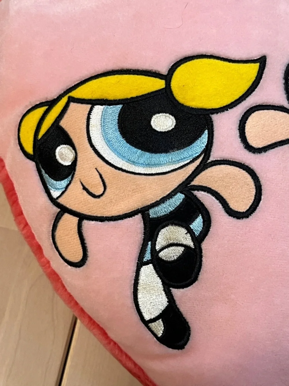 Powerpuff Girls Warner Bros Studio Store  2000 Pink Plush Heart Shaped Pillow